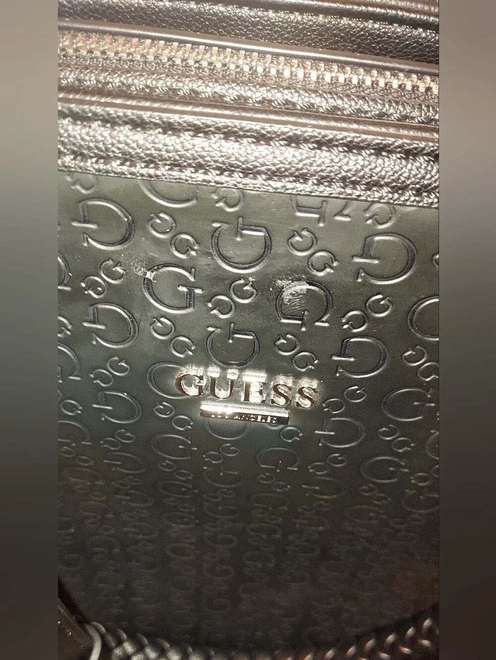 Guess Black Tote with Braided Top Handles and Removable Shoulder Strap